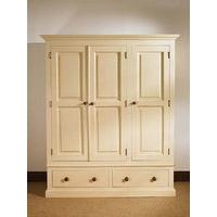 Mottisfont Painted Triple Wardrobe 2 Drawers (White, Wooden)