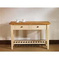 Mottisfont Painted 4ft Hall or Side Table (White, Pine, Metal)