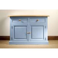 mottisfont painted 2 door 2 drawer dresser base blue pine wooden