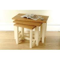mottisfont painted nest of 3 coffee tables cream pine