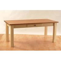 Mottisfont Painted 4ft x 2ft 6in Square Leg Table (Cream, Oak, Metal)