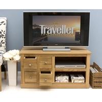 mobel oak 4 drawer television cabinet