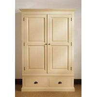 Mottisfont Painted Double Wardrobe 2 Drawers (Cream, Wooden)