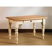 Mottisfont Painted 5ft x 3ft Turned Leg Table (White, Pine, Wooden)