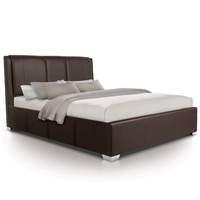 modern leather extra storage ottoman bed kingsize brown