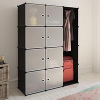 Modular Cabinet with 9 Compartments Black and White 37 x 115 x 150 cm
