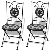 mosaic bistro chair black white set of 2