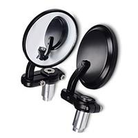 Motorcycle SENCART Motorcycles Universal Round Bar End Convex Mirrors Inceased Vision For 7/8 Black Back Mirror