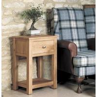 Mobel Solid Oak One Drawer Lamp Table