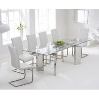 Mozart 160cm Extending Glass Dining Table with Malaga Chairs