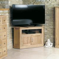 Mobel Solid Oak Corner TV Cabinet