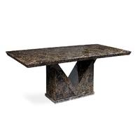 mocha 160cm marble dining table