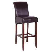 Monte Carlo High Bar Chair In Brown Faux Leather With Wenge Legs