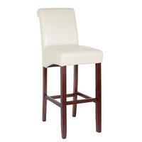Monte Carlo High Bar Chair In Cream Faux Leather With Wenge Legs