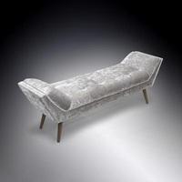 Monsoon Stylish Large Chaise In Crushed Velvet Silver