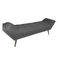 Monsoon Modern Large Chaise In Charcoal Grey Fabric