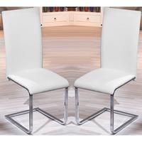 Montana White Faux Leather Dining Chairs In A Pair