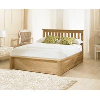 Monaco Solid Oak Ottoman Super King Size Bed