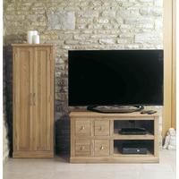 Mobel Solid Oak 4 Drawer Television Cabinet