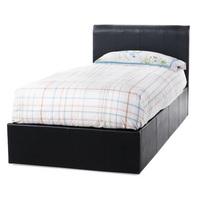 Mollus Ottoman Bed In Black Faux Leather