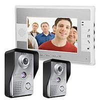 MOUNTAINONE 7 Inch Video Door Phone Doorbell Intercom Kit 2-camera 1-monitor Night Vision