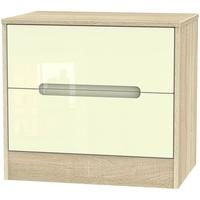 monaco high gloss cream and bordolino chest of drawer 2 drawer midi