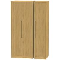 Monaco Modern Oak Triple Wardrobe - Tall Plain