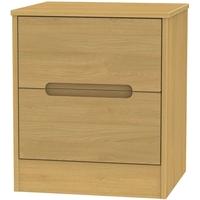 monaco modern oak bedside cabinet 2 drawer locker