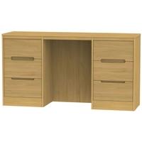 monaco modern oak dressing table knee hole double pedestal