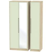 Monaco Mussel and Bardolino Triple Wardrobe - Tall with Mirror