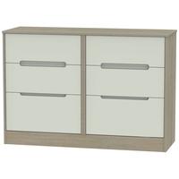 monaco kaschmir and darkolino chest of drawer 6 drawer midi