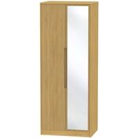 monaco modern oak wardrobe tall 2ft 6in with mirror