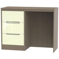 monaco high gloss cream and toronto walnut dressing table vanity knee  ...