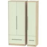 monaco mussel and bardolino triple wardrobe tall with drawer