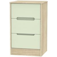 Monaco Mussel and Bardolino Bedside Cabinet - 3 Drawer Locker