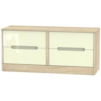 Monaco High Gloss Cream and Bordolino Bed Box - 4 Drawer