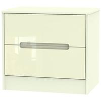 monaco high gloss cream chest of drawer 2 drawer midi