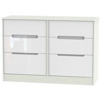 monaco high gloss white and kaschmir chest of drawer 6 drawer midi