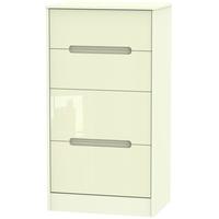 monaco high gloss cream chest of drawer 4 drawer deep midi