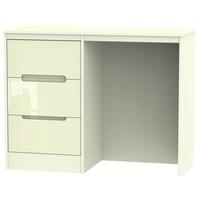 Monaco High Gloss Cream Dressing Table - Vanity Knee Hole