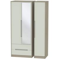 monaco kaschmir and darkolino triple wardrobe tall with 2 drawer and m ...