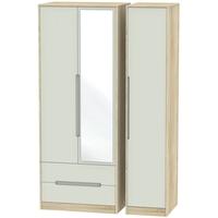 Monaco Kaschmir Matt and Bardolino Triple Wardrobe - Tall with 2 Drawer and Mirror