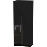 monaco high gloss black wardrobe tall 2ft 6in plain