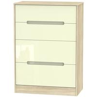 monaco high gloss cream and bordolino chest of drawer 4 drawer deep