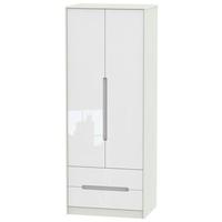 monaco high gloss white and kaschmir wardrobe tall 2ft 6in with 2 draw ...