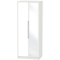 Monaco White and Kaschmir Wardrobe - Tall 2ft 6in with Mirror