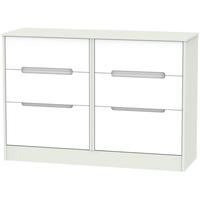 monaco white and kaschmir chest of drawer 6 drawer midi