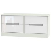 Monaco High Gloss White and Kaschmir Bed Box - 4 Drawer