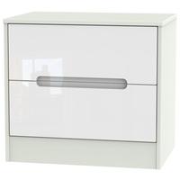 monaco high gloss white and kaschmir chest of drawer 2 drawer midi