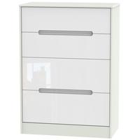 monaco high gloss white and kaschmir chest of drawer 4 drawer deep